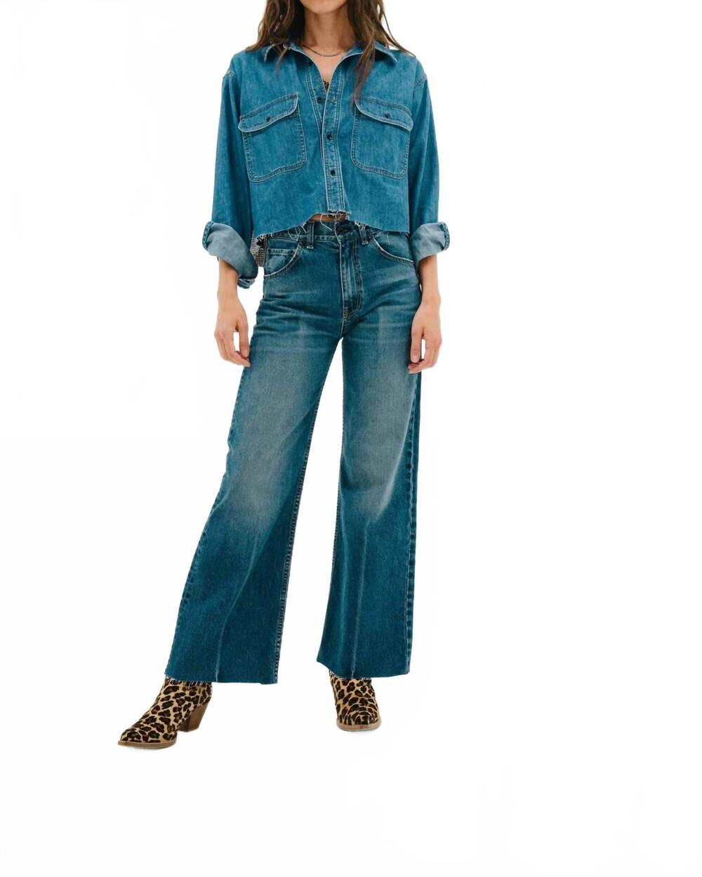 NEW ASKK NY mercer wide leg jean in gunnison